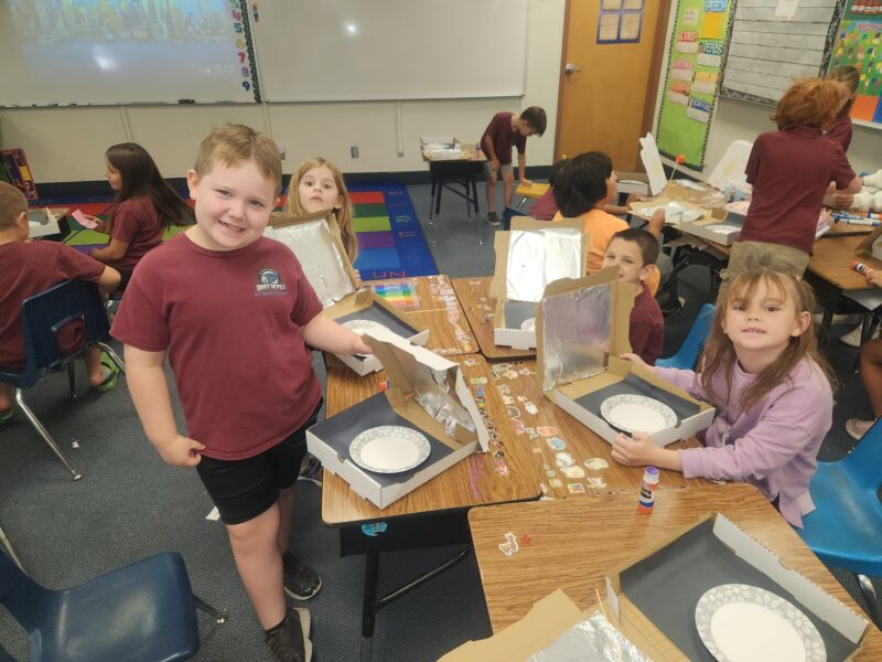 First graders learn to use solar energy