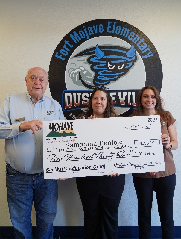 Mohave Elementary School Awarded Grant Check
